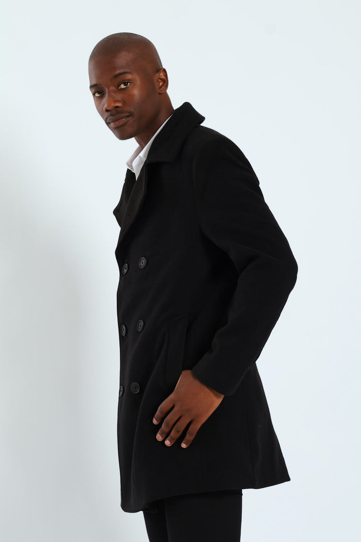 Melton Coat - Black