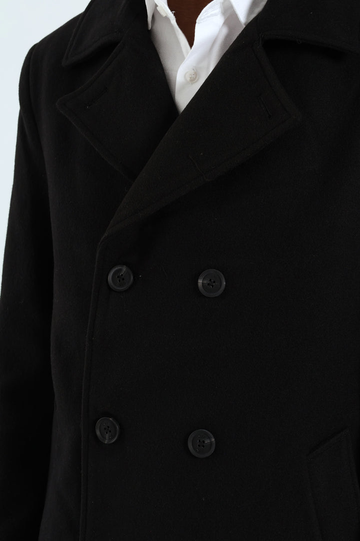 Melton Coat - Black