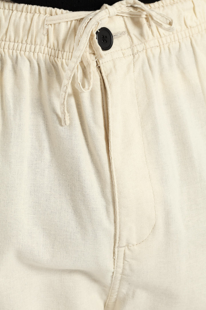 Linen Cargo Pants - Stone