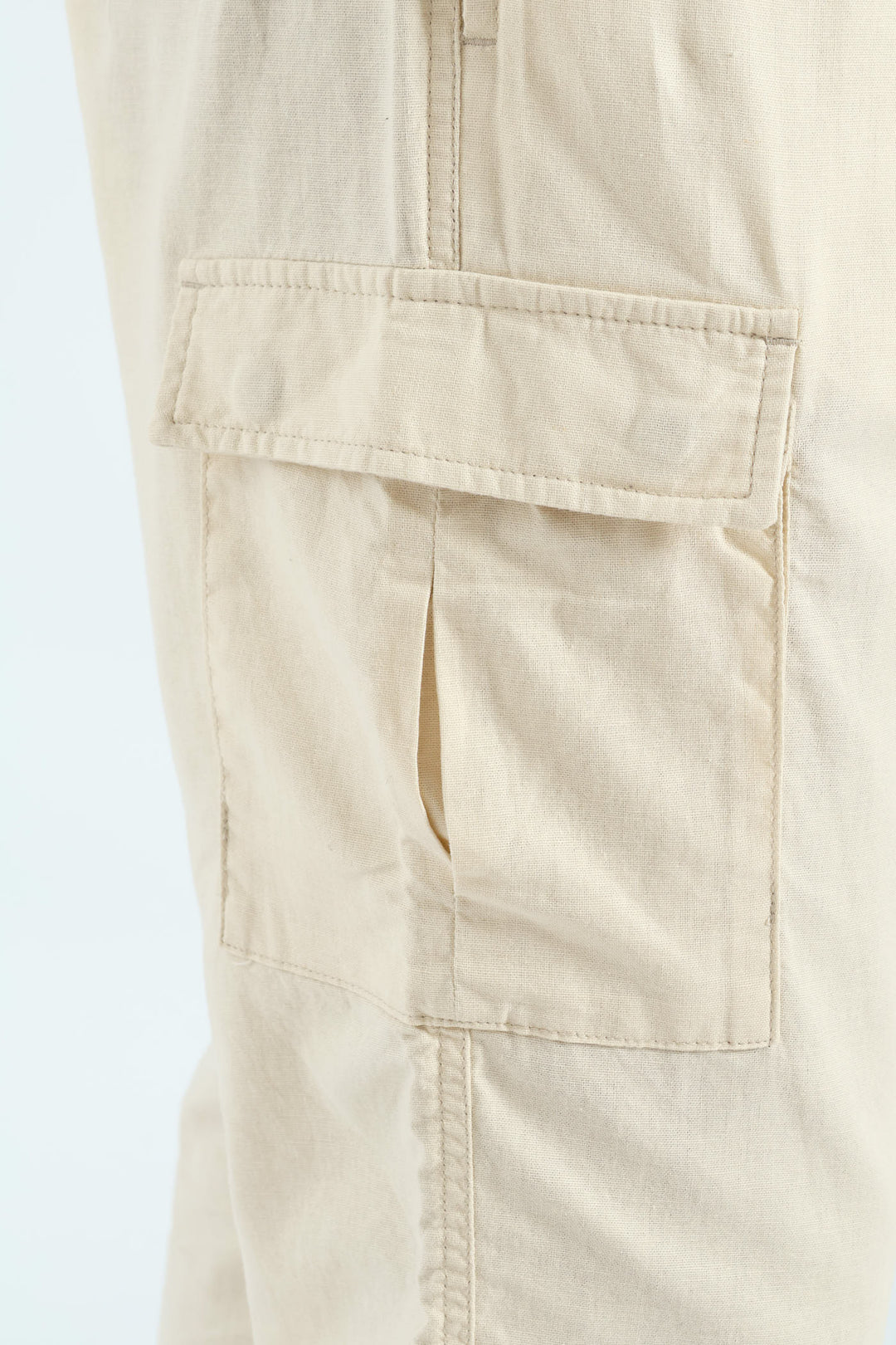Linen Cargo Pants - Stone