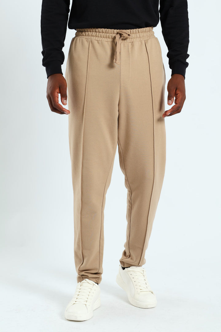 Pin Tuck Jogger - Taupe