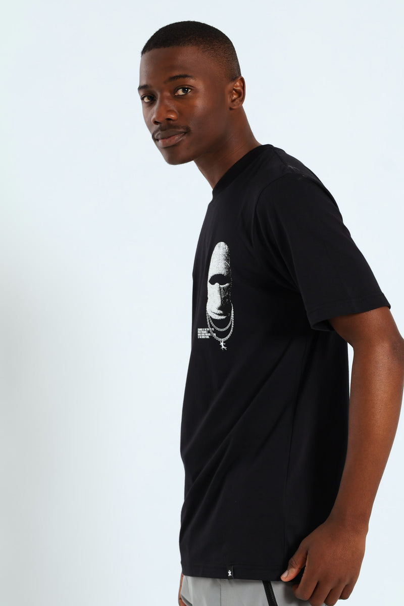 Mask Print Tee - Black