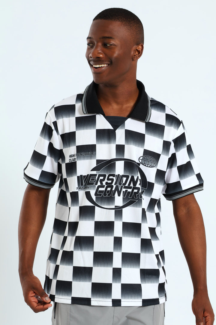 Check Sport Jersey Golfer - White