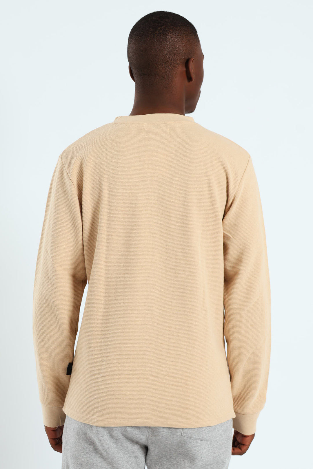 Long Sleevge Ottomon Crew Tee - Stone