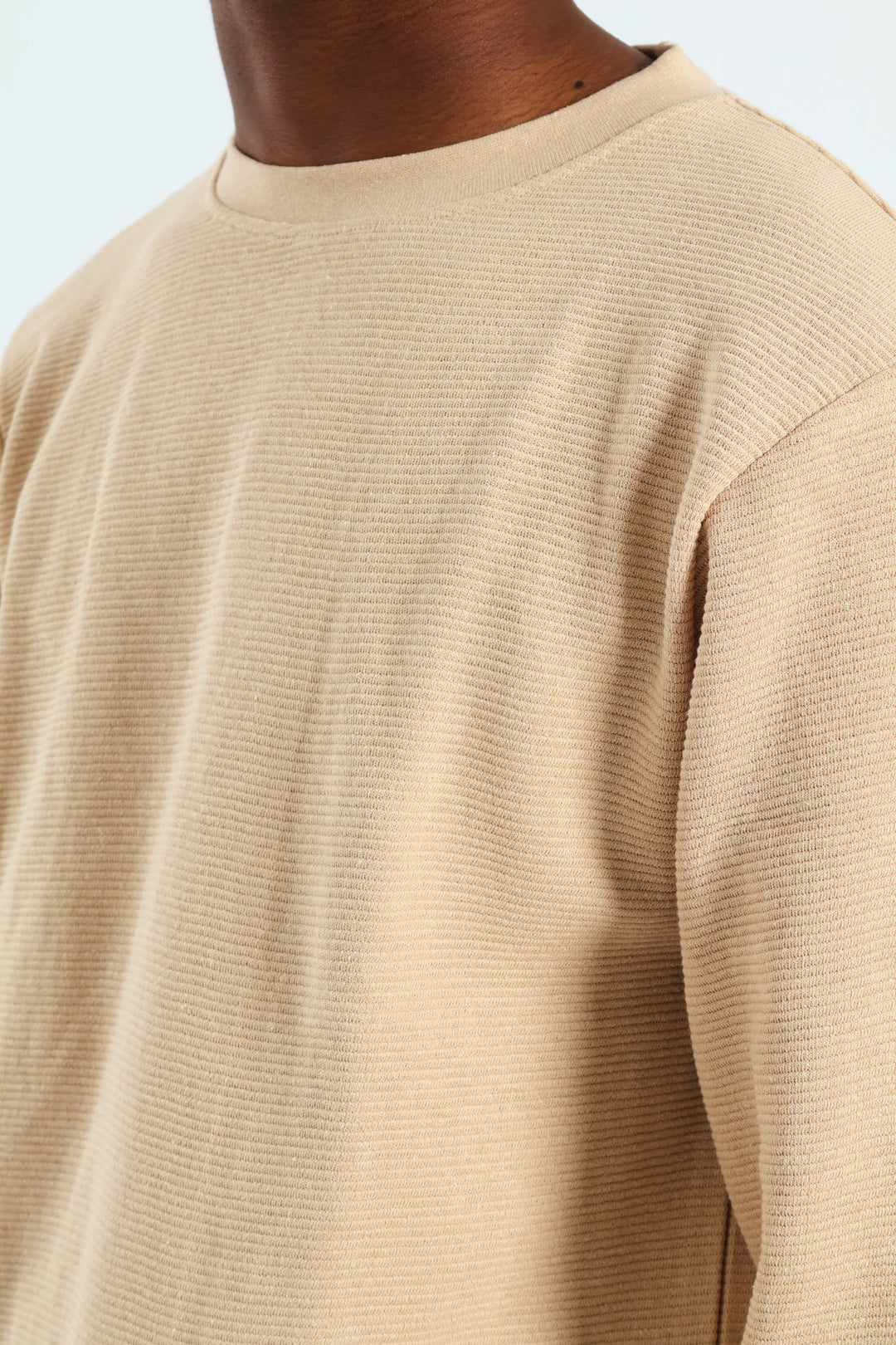 Long Sleevge Ottomon Crew Tee - Stone