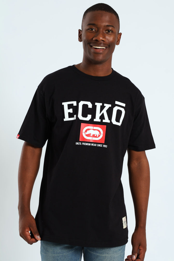 Box Script Tee - Black