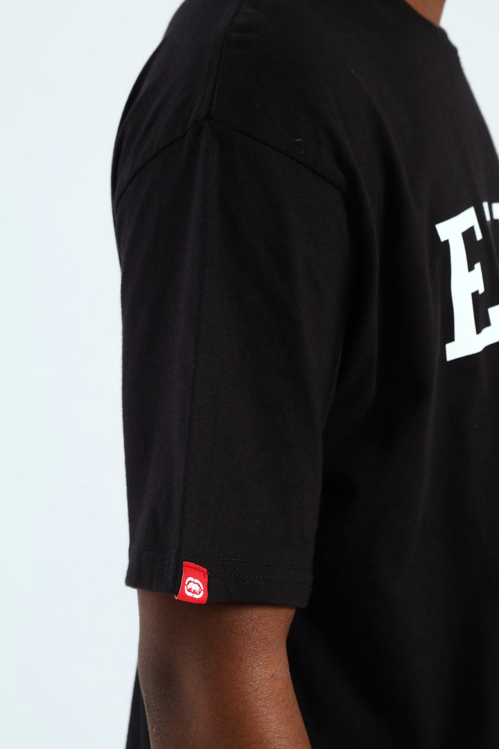 Box Script Tee - Black