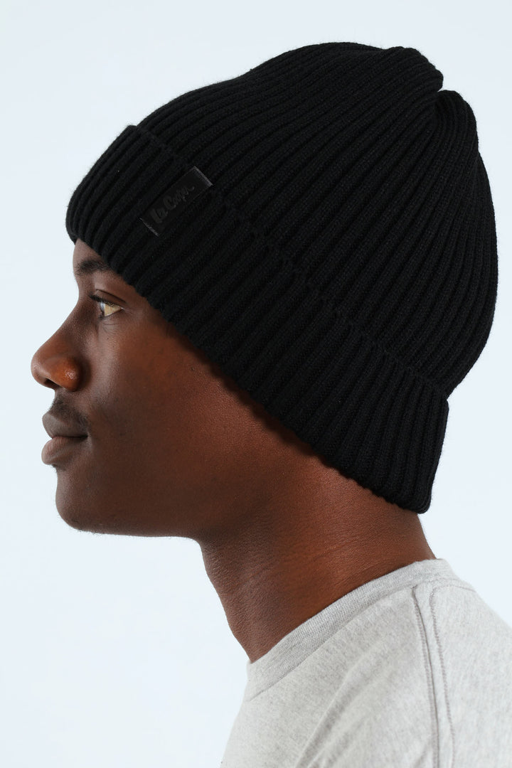 Beanie With Lining - Black