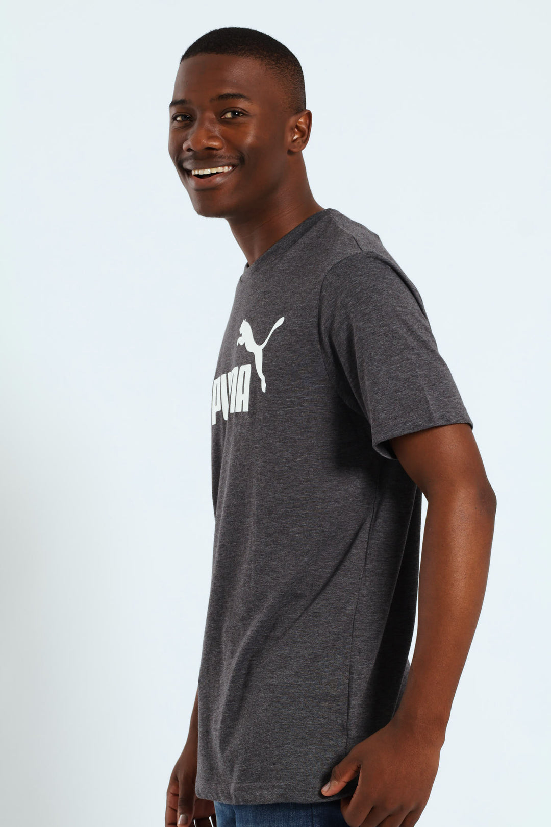 Essential No.1 Logo Heather Tee - Dark Grey
