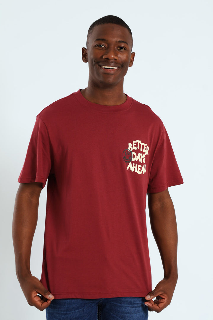 Better Days Ahead Front & Back Tee - Burgundy