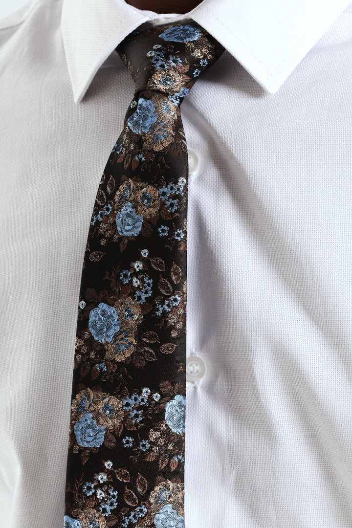 Floral Tie - Navy