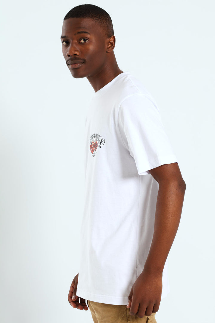 Dice Print Front & Back Tee - White