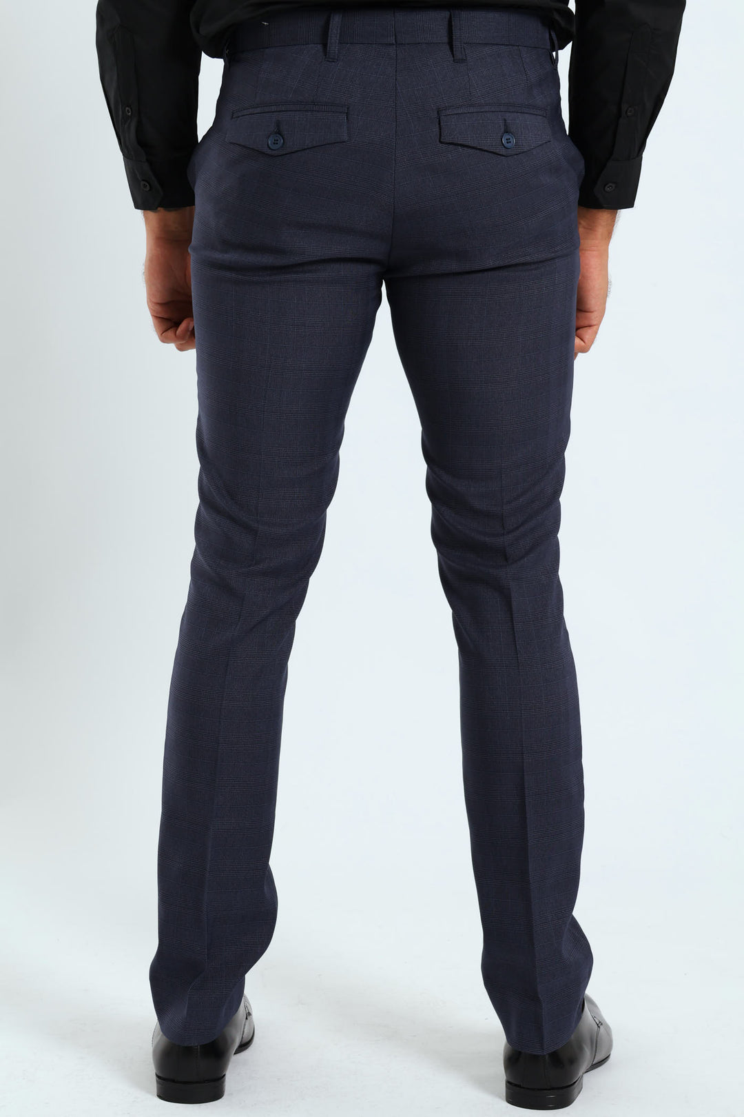 Check Trousers - Navy