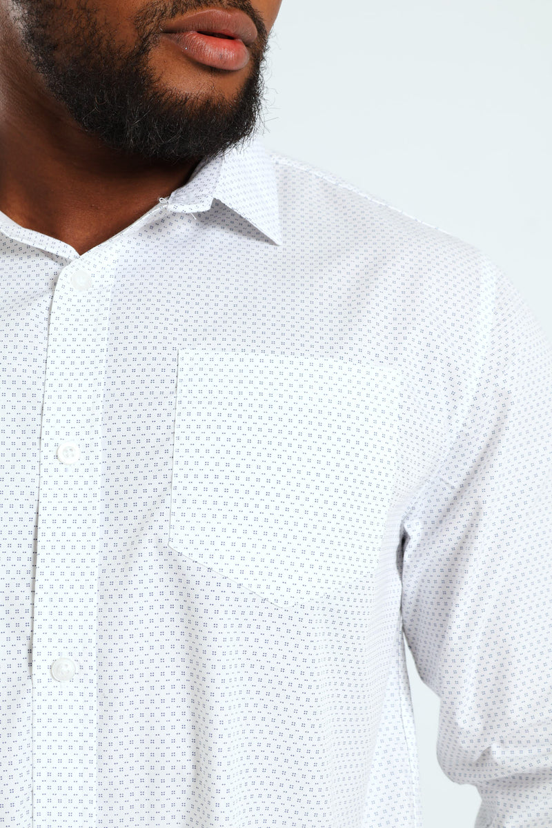 Square Spot Shirt - White/Blue