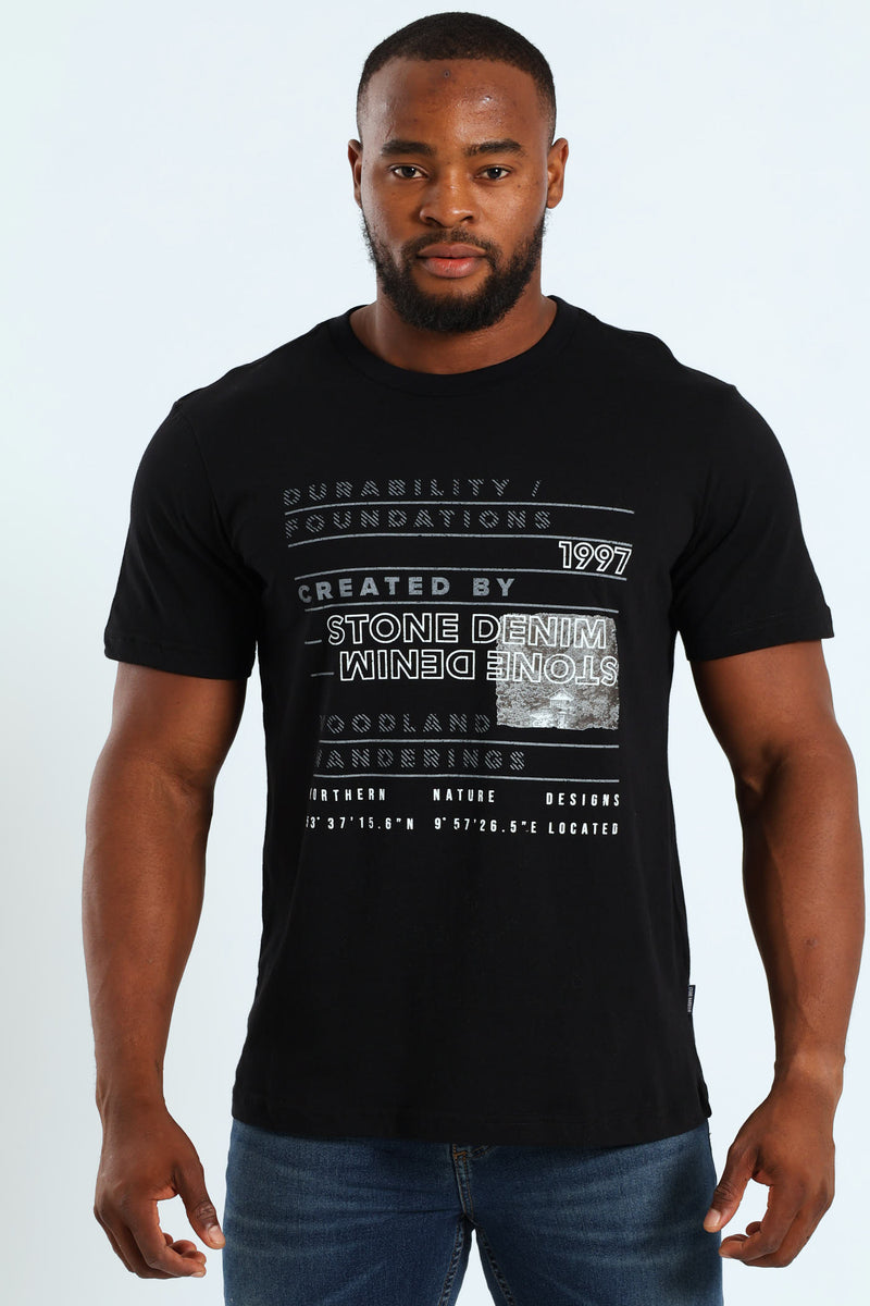 Durability Photo Front Print Tee - Black
