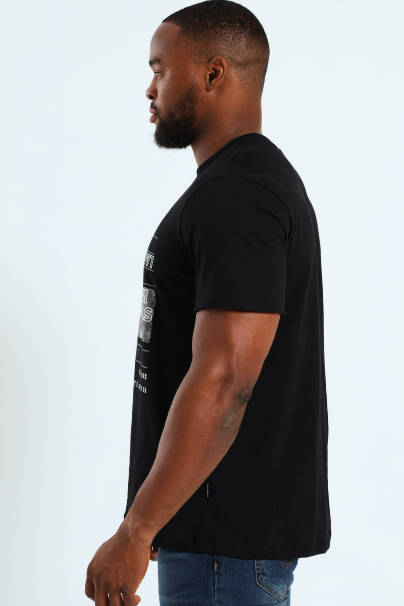 Durability Photo Front Print Tee - Black
