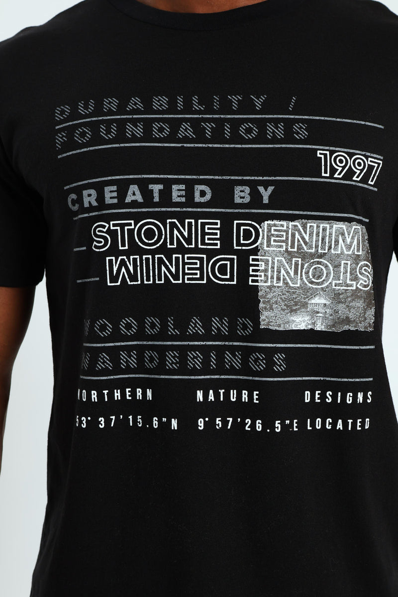 Durability Photo Front Print Tee - Black