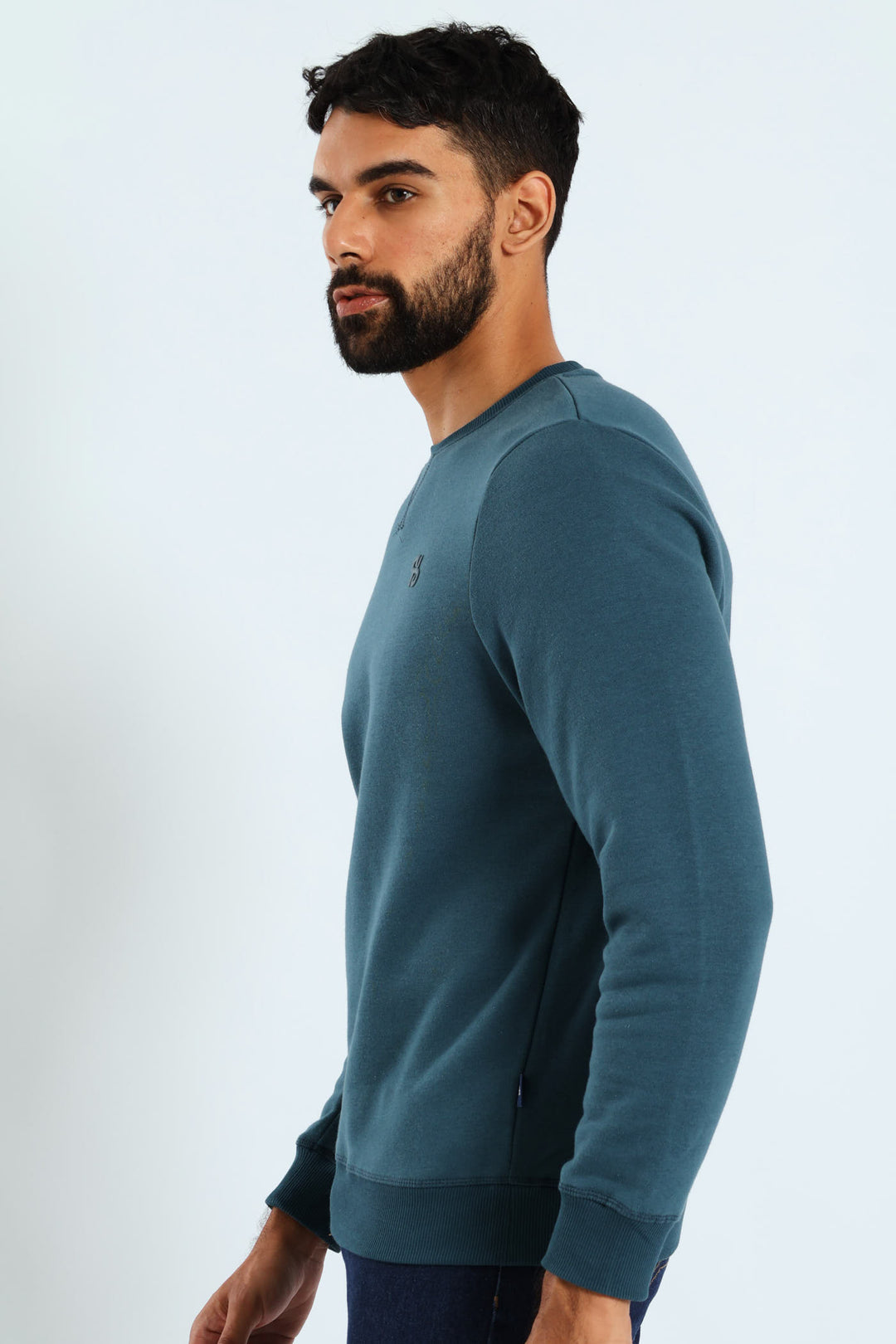 Plain Crew Fleece Sweat Top - Teal