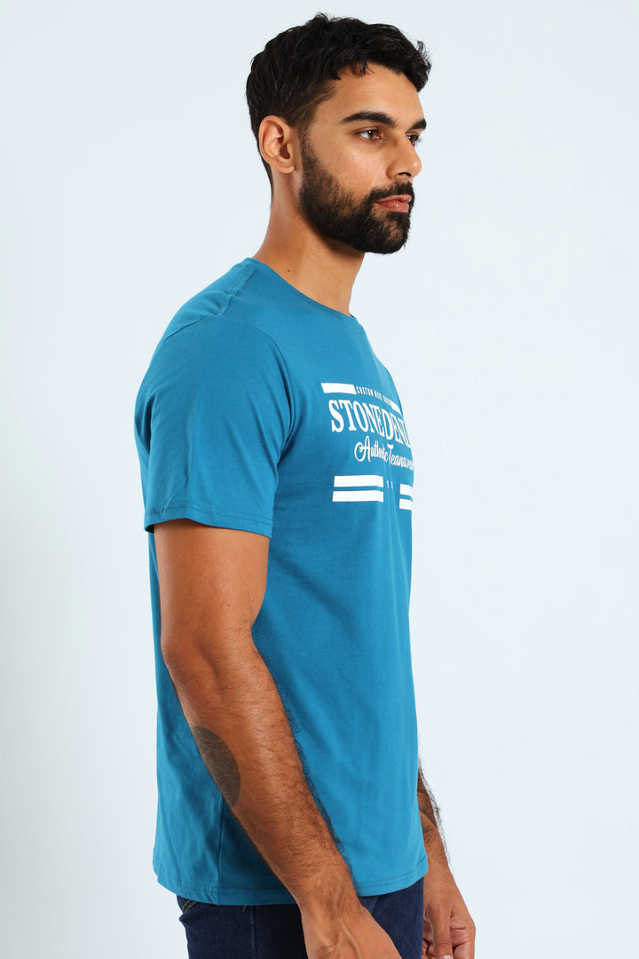 Stone Denim Premium Jeans Print Tee - Teal