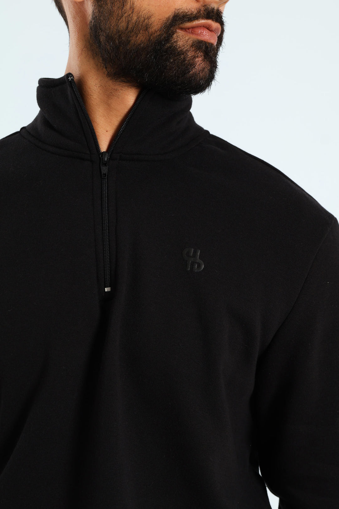 1/4 Zip Fleece Sweater - Black