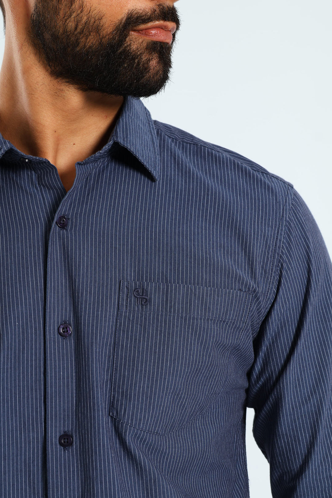Soft Denim Stripe Shirt - Blue