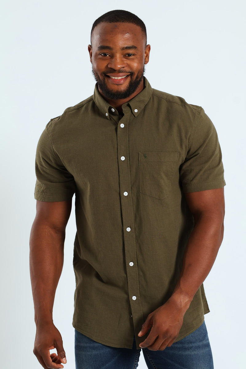Short Sleeve Slub Shirt - Fatigue
