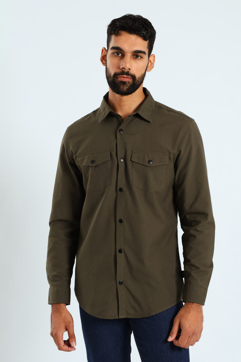 Long Sleeve Utility Over Shirt - Fatigue