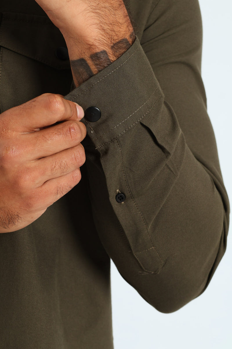 Long Sleeve Utility Over Shirt - Fatigue