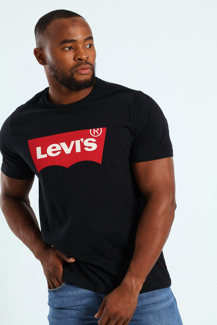 Set-In Neck HM Graphic Tee - Black