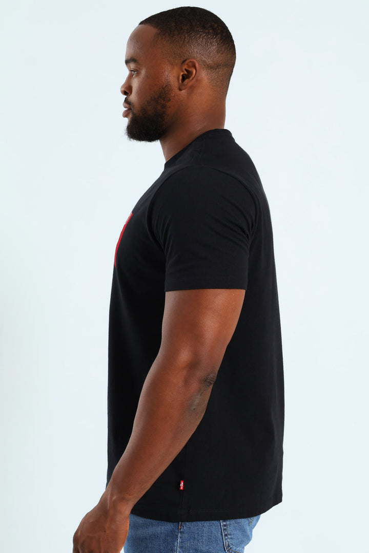 Set-In Neck HM Graphic Tee - Black