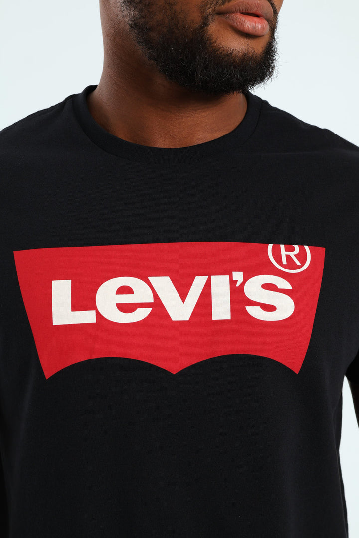 Set-In Neck HM Graphic Tee - Black