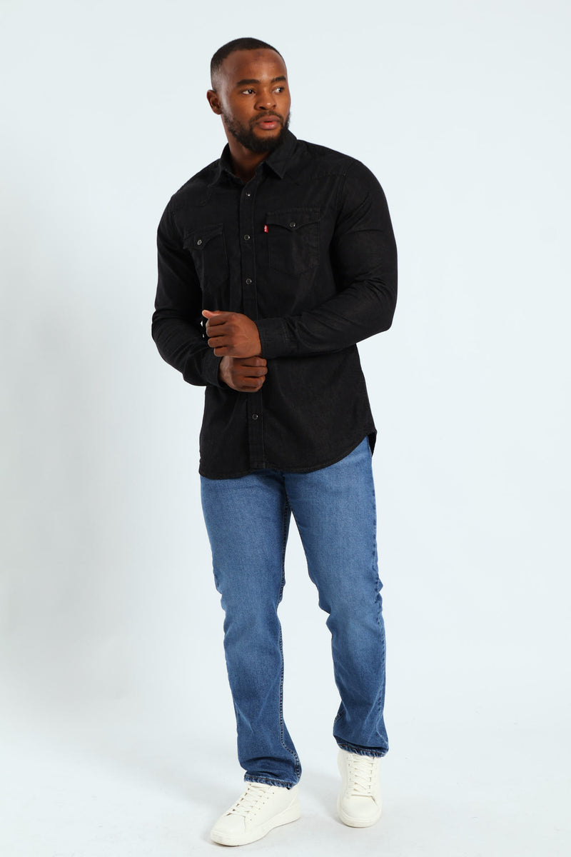 Classic Western Standard Jean Shirt - Black