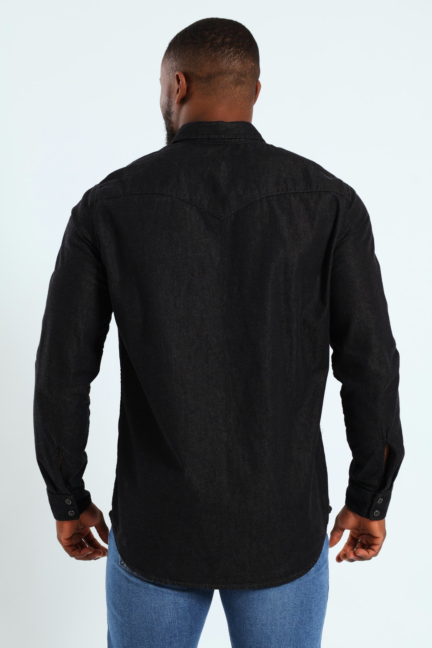 Mens Classic Western Standard Jean Shirt - Black – Edgars