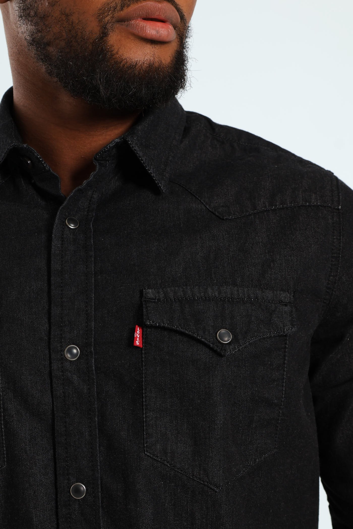 Mens Classic Western Standard Jean Shirt - Black – Edgars