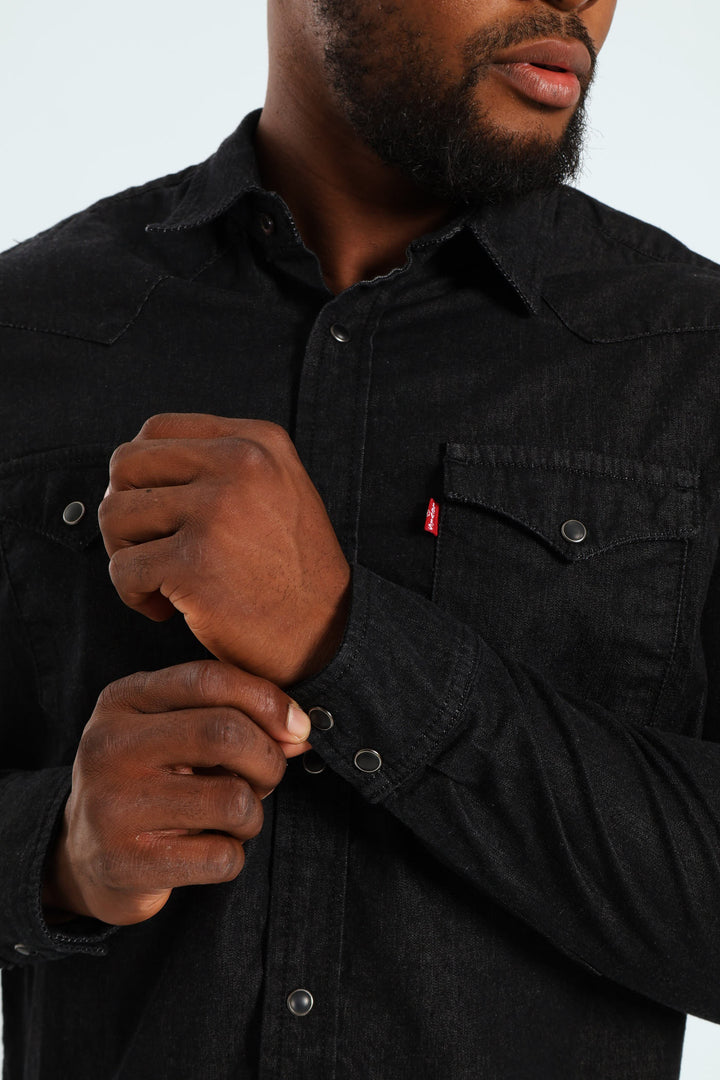 Classic Western Standard Jean Shirt - Black