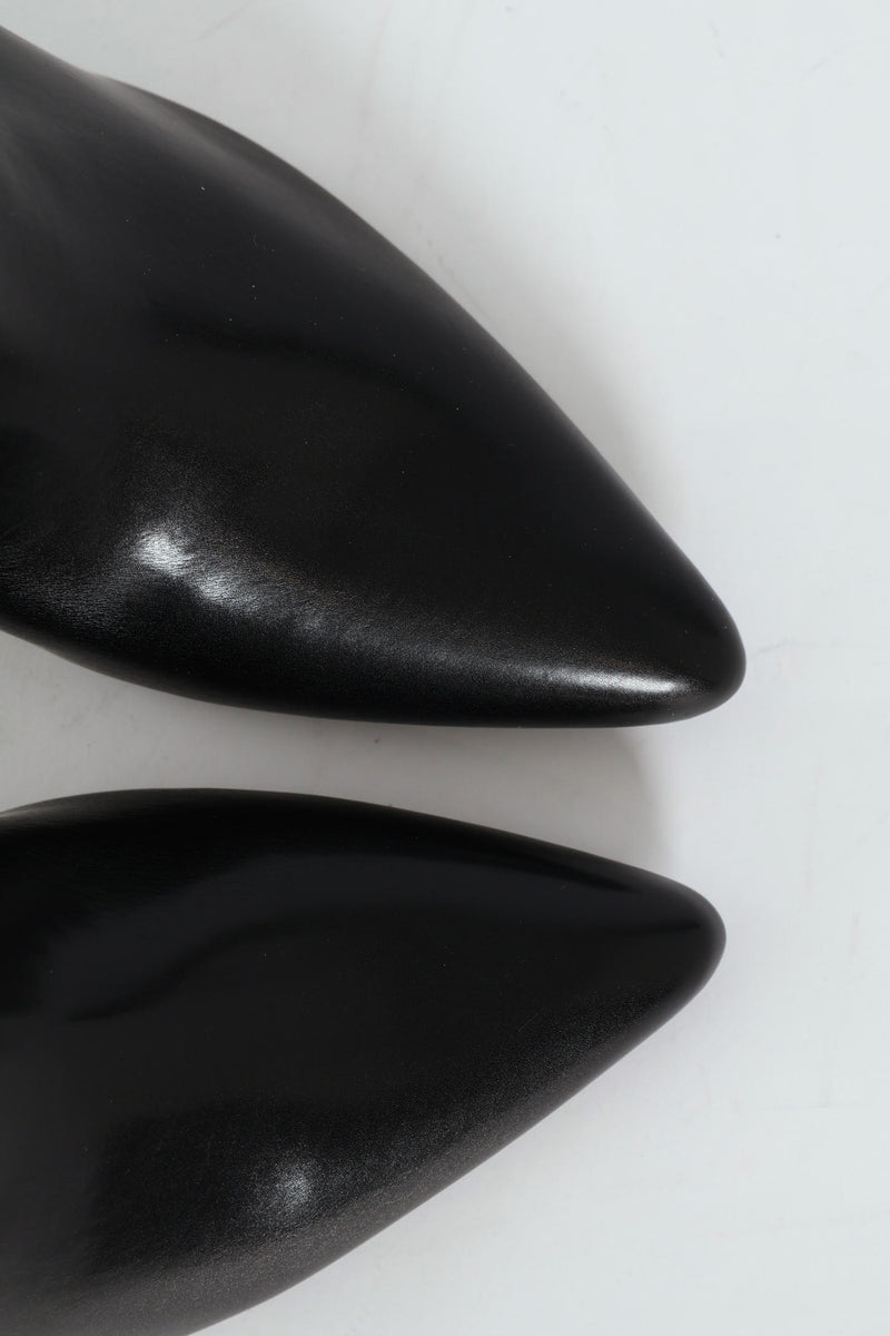 Zip-Up Heel Boot - Black