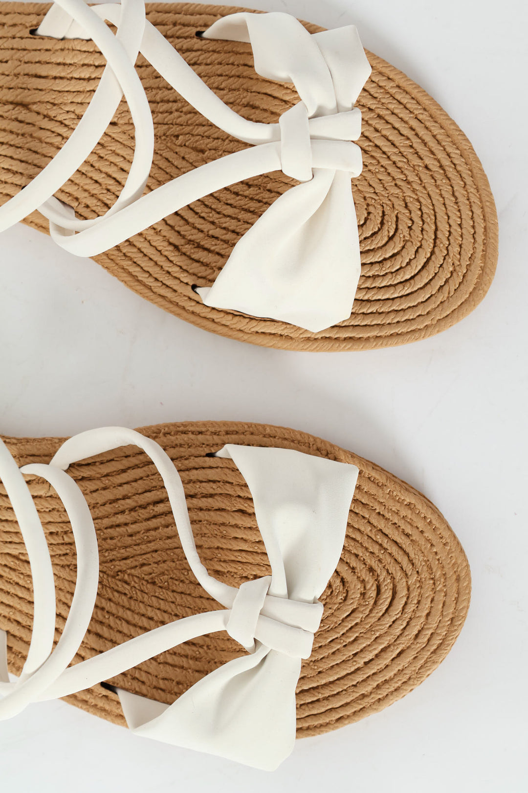 Elasticated Bow Slingback Sandal - Off White