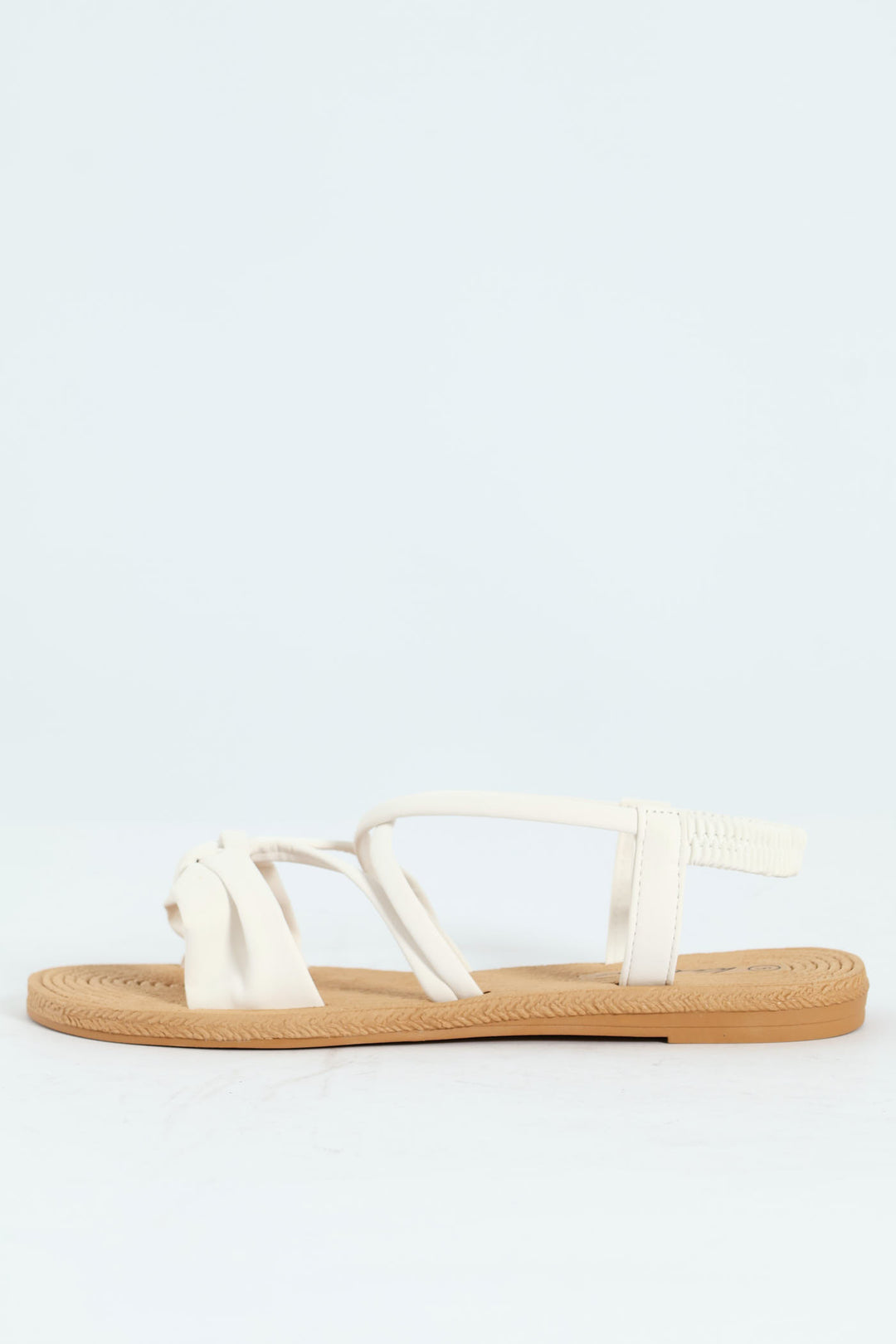 Elasticated Bow Slingback Sandal - Off White