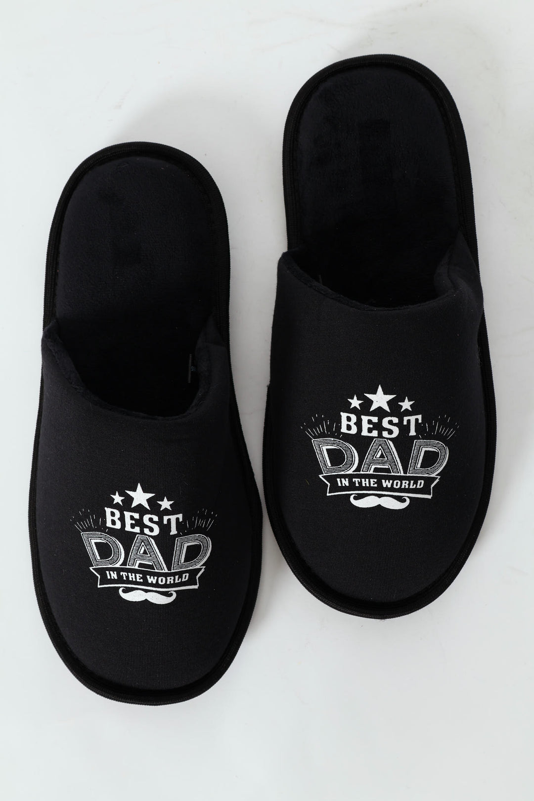 Best Dad Slogan Slipper - Black