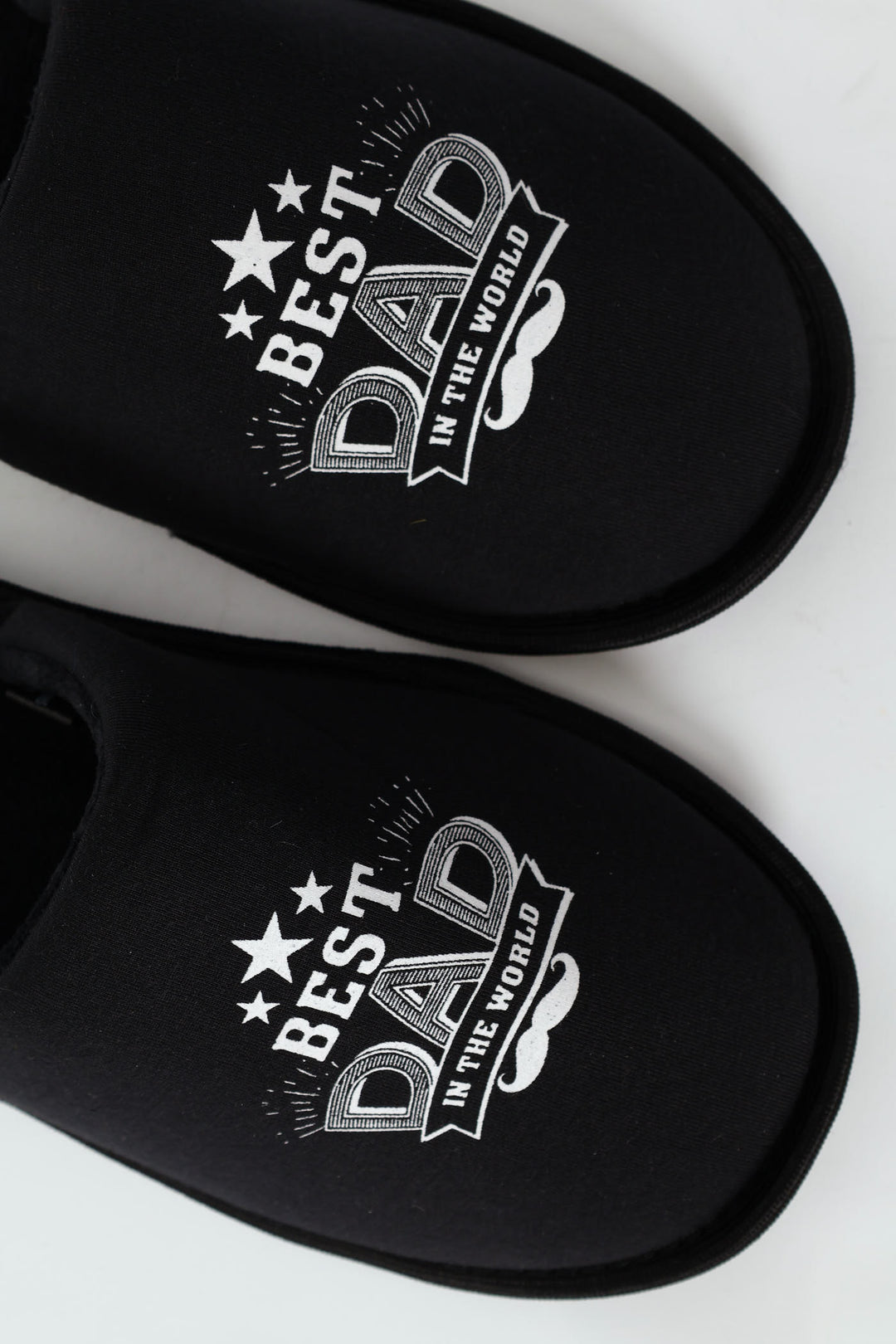 Best Dad Slogan Slipper - Black