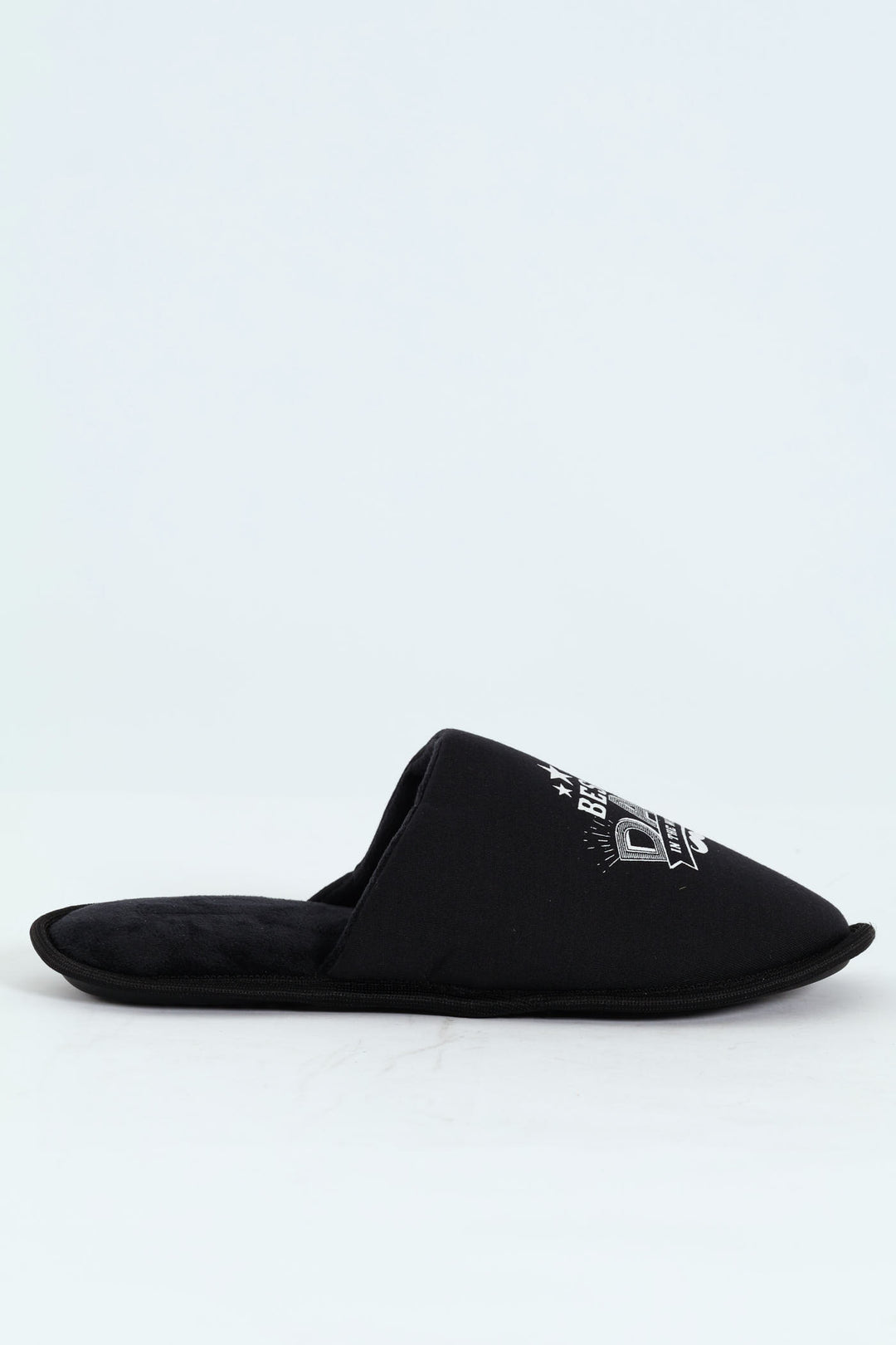 Best Dad Slogan Slipper - Black