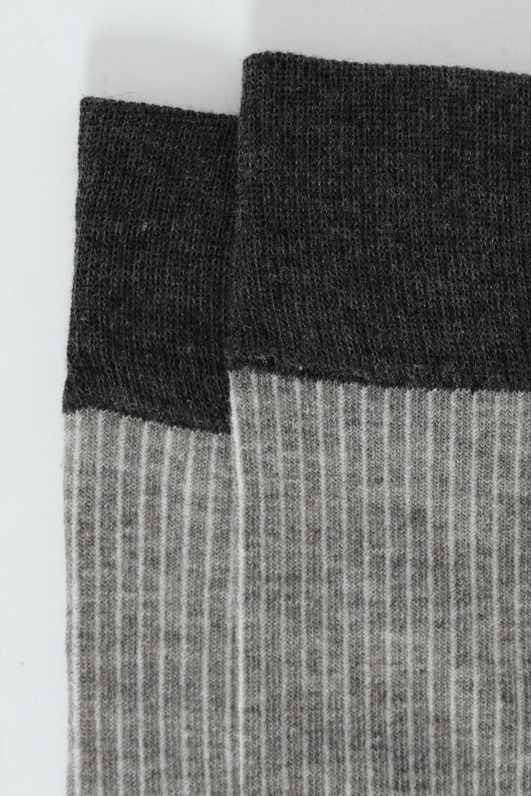 Rib Look Single Anklet Socks - Light Grey