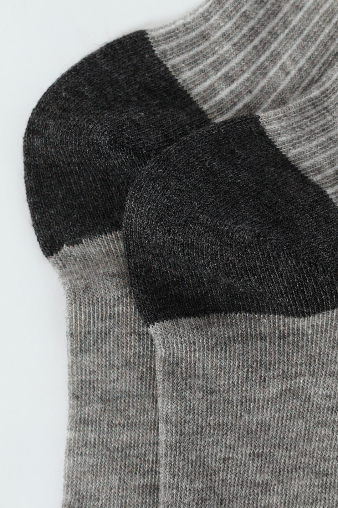 Rib Look Single Anklet Socks - Light Grey