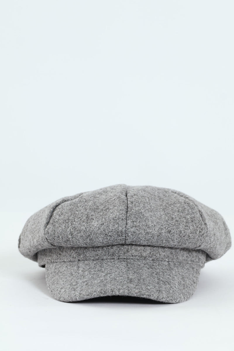Felt Baker Boy Hat - Grey Melange
