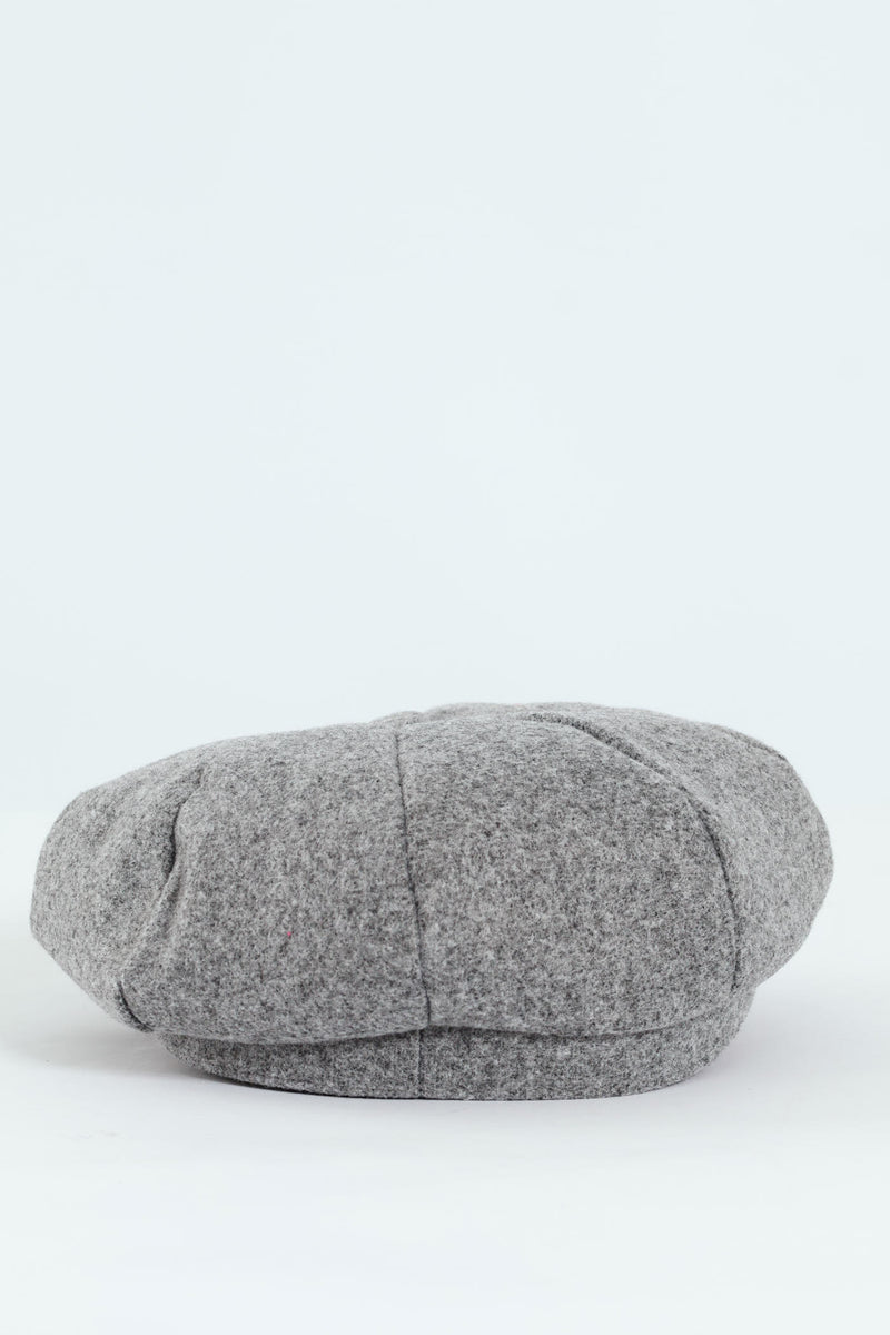 Felt Baker Boy Hat - Grey Melange