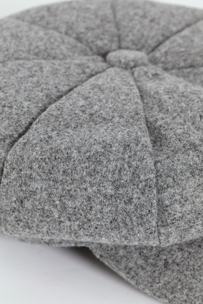 Felt Baker Boy Hat - Grey Melange