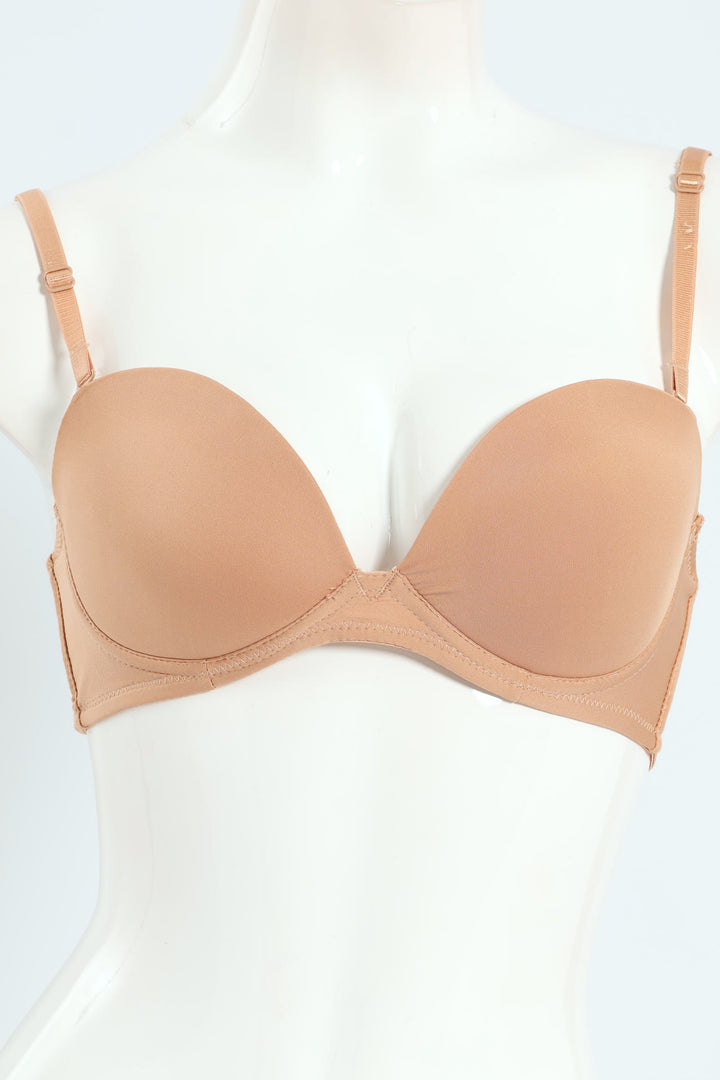 2 Pack Low Plunge Multiway Bra - White/Beige