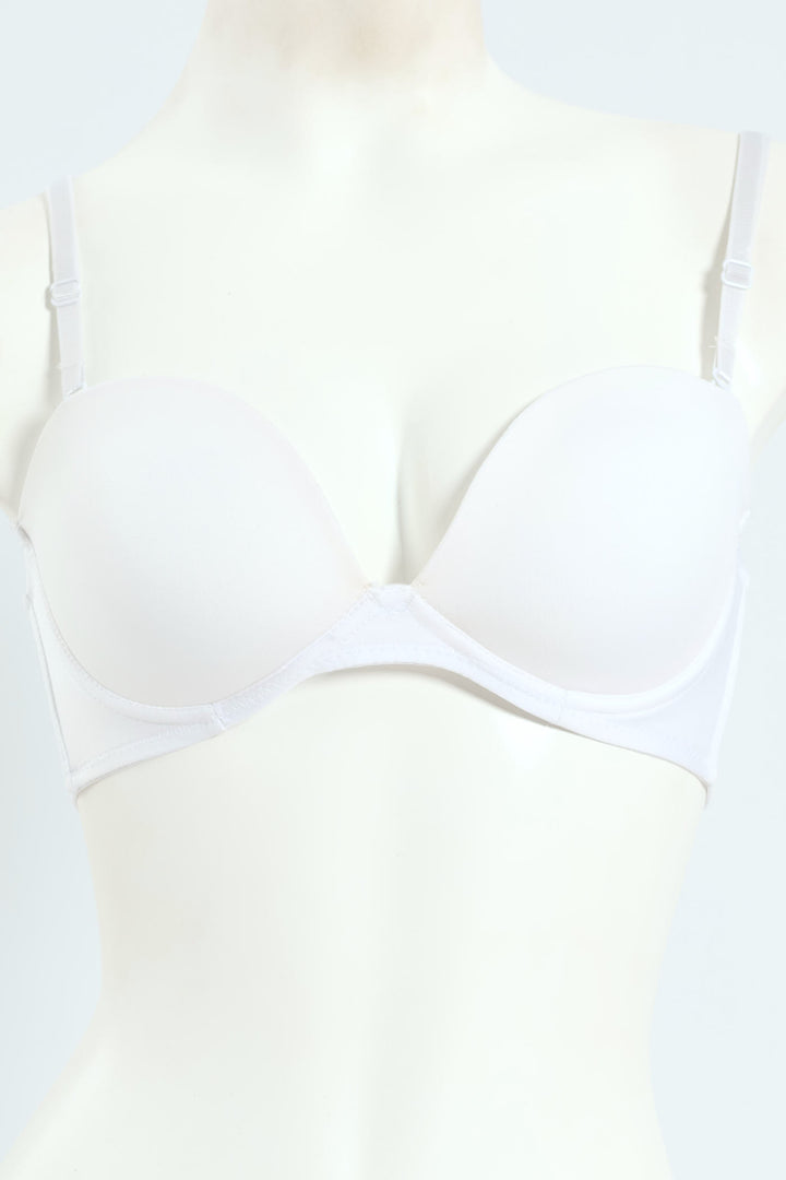 2 Pack Low Plunge Multiway Bra - White/Beige