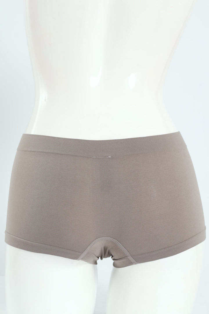 3 Pack Seamless Boyleg Panties - Rose/Black/Grey