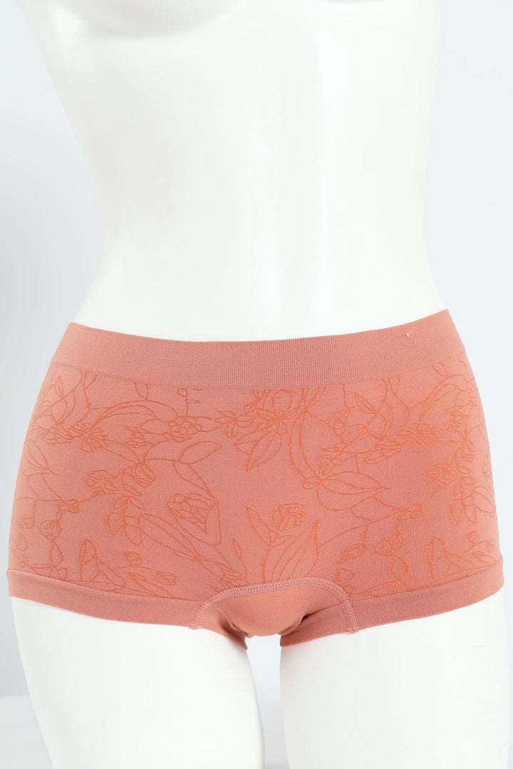 3 Pack Seamless Boyleg Panties - Rose/Black/Grey